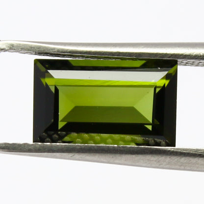 Natural Green Tourmaline 2.56 Carat 10x6 MM Baguette Shape Faceted Gemstone