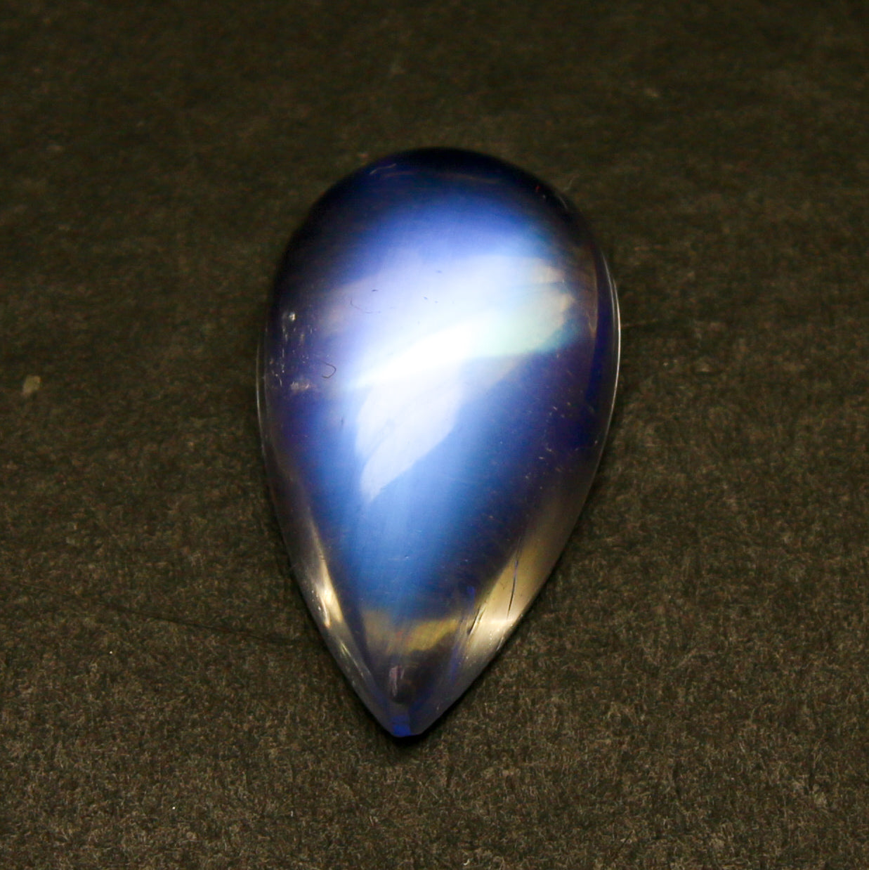 Natural Blue-Fire Rainbow Moonstone 4.26 Carat 14.5x8.5 MM Pear Shape Cabochon Gemstone