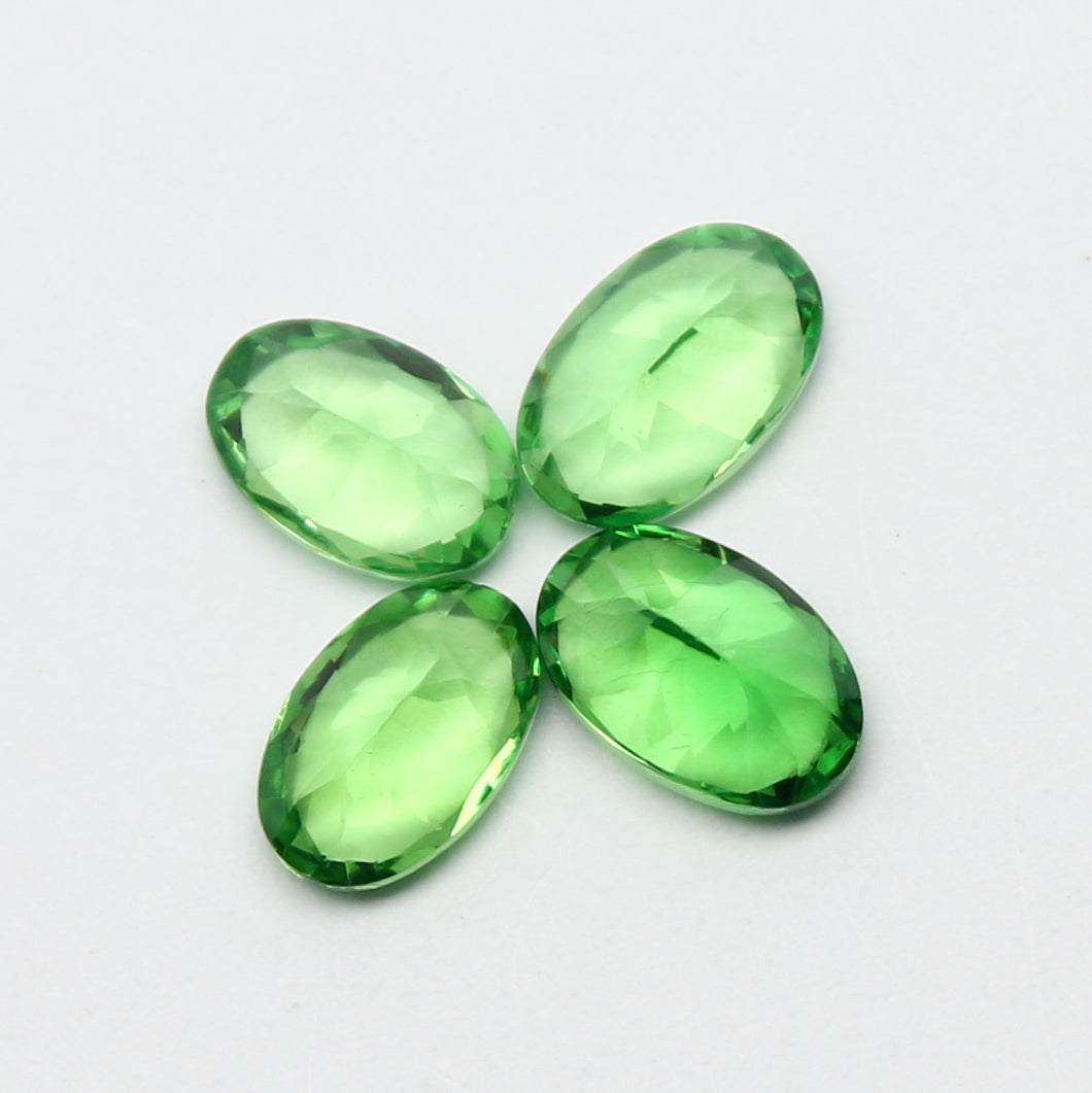 Natural Tsavorite Garnet Lot 2.15 Carat 6x4 MM Oval Shape Faceted Gemstone 4 Piece Lot