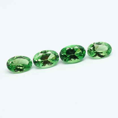 Natural Tsavorite Garnet Lot 2.15 Carat 6x4 MM Oval Shape Faceted Gemstone 4 Piece Lot