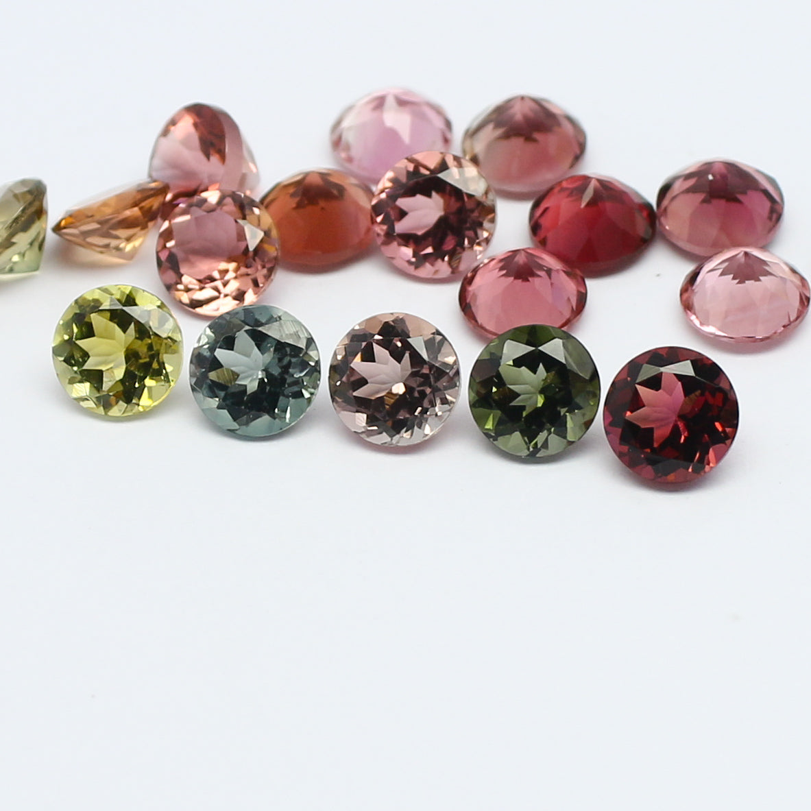 Natural Multi-Color Tourmaline Lot 10.37 Carat 5x5 MM Round Shape Faceted Gemstone 20 Piece Lot