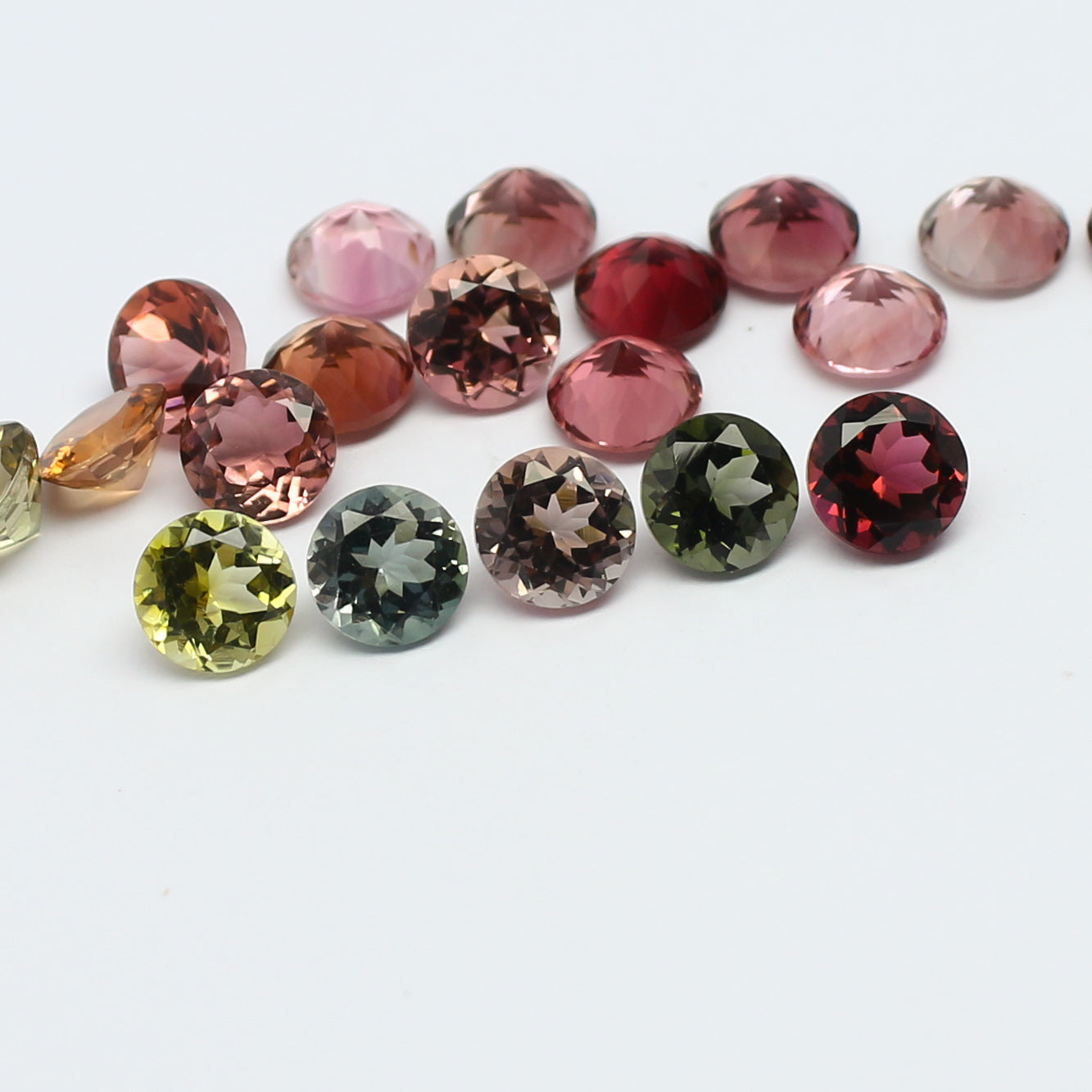 Natural Multi-Color Tourmaline Lot 10.37 Carat 5x5 MM Round Shape Faceted Gemstone 20 Piece Lot