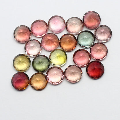 Natural Multi-Color Tourmaline Lot 10.37 Carat 5x5 MM Round Shape Faceted Gemstone 20 Piece Lot