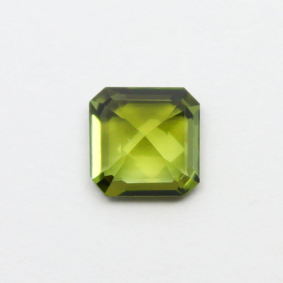 Natural Green Tourmaline 0.88 Carat 6x6 MM Octagon Shape Faceted Gemstone