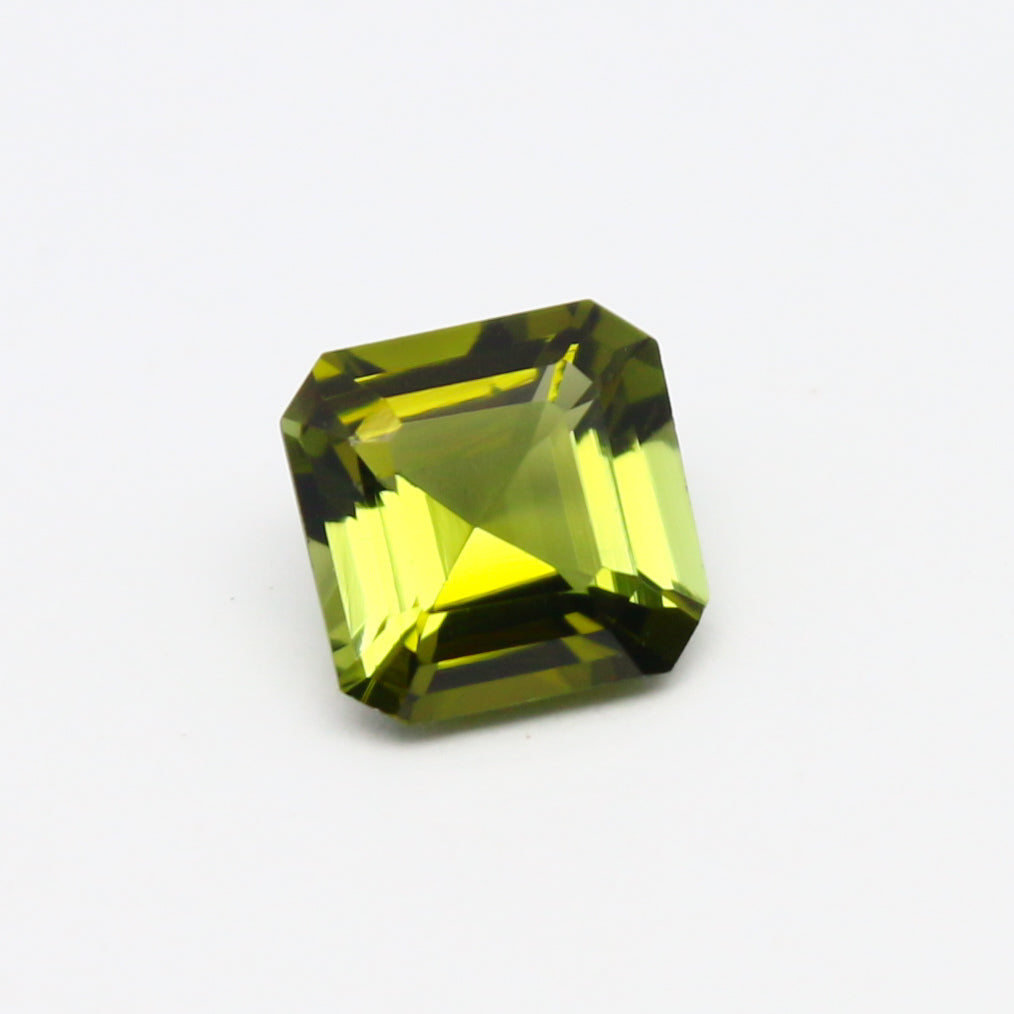 Natural Green Tourmaline 0.88 Carat 6x6 MM Octagon Shape Faceted Gemstone