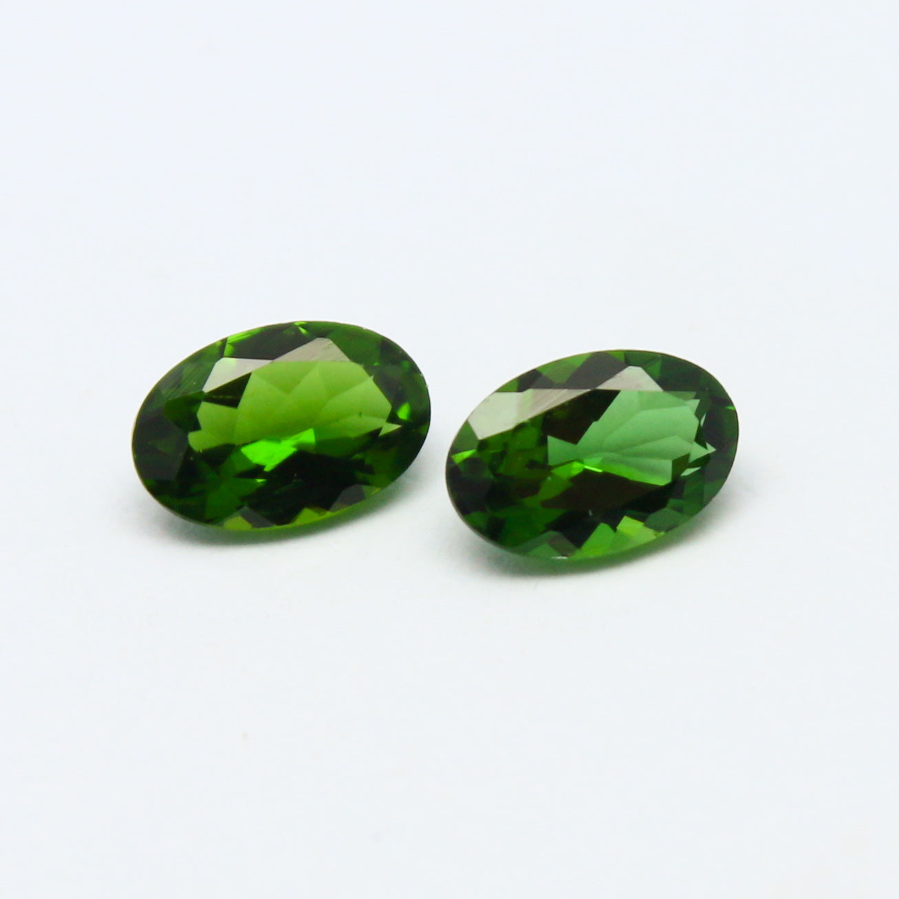 Natural Chrome Tourmaline Pair 0.73 Carat 6x4 MM Oval Faceted Gemstone Pair