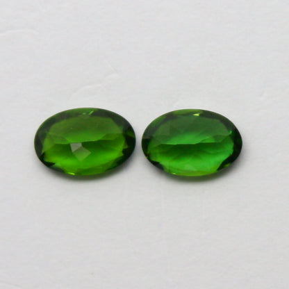 Natural Chrome Tourmaline Pair 0.73 Carat 6x4 MM Oval Faceted Gemstone Pair