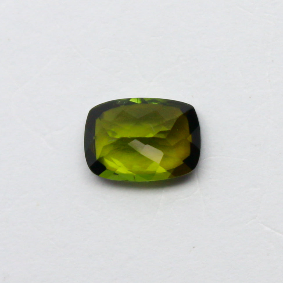 Natural Green Tourmaline 0.98 Carat 7x5 MM Cushion Shape Faceted Gemstone