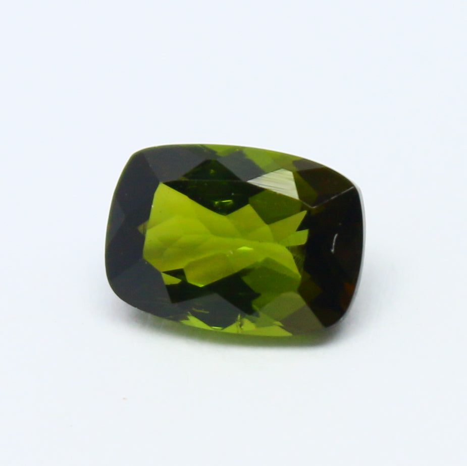 Natural Green Tourmaline 0.98 Carat 7x5 MM Cushion Shape Faceted Gemstone