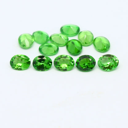 Natural Tsavorite Garnet Lot 4.62 Carat 5x4 MM Oval Shape Faceted Gemstone 13 Piece Lot