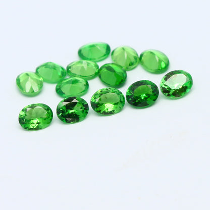 Natural Tsavorite Garnet Lot 4.62 Carat 5x4 MM Oval Shape Faceted Gemstone 13 Piece Lot