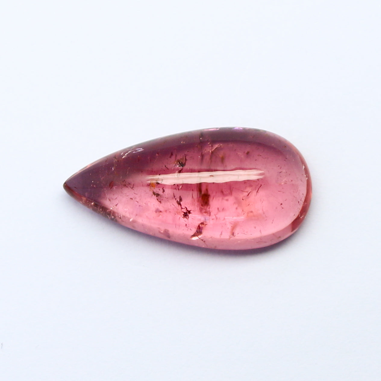 Natural Pink Tourmaline 9.57 Carat 20.7x10.3 MM Pear Shape Cabochon Gemstone