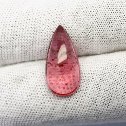 Natural Pink Tourmaline 9.57 Carat 20.7x10.3 MM Pear Shape Cabochon Gemstone