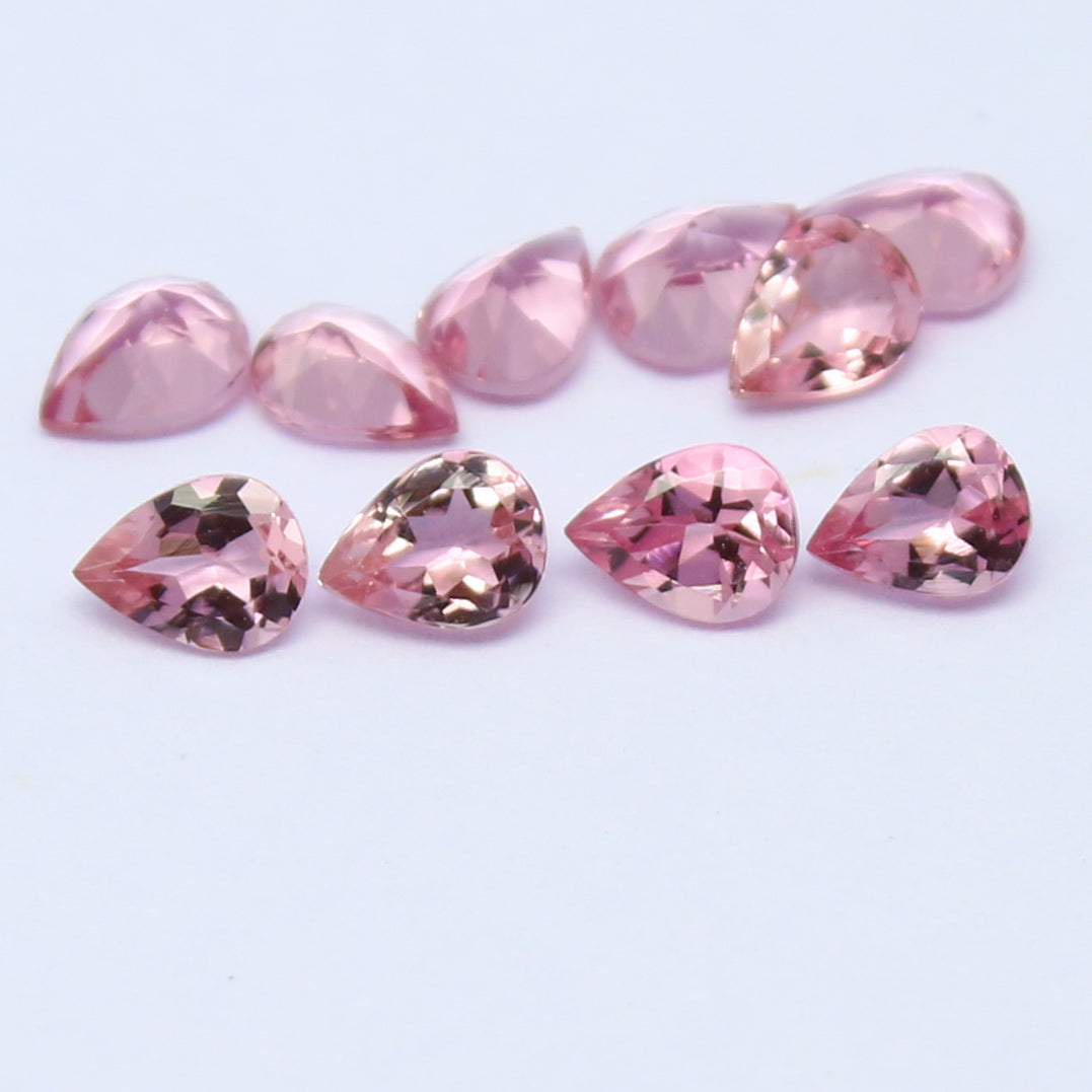 Natural Flawless Pink Tourmaline Lot 3x4 MM Pear Shape Faceted Gemstone