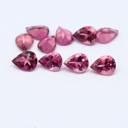 Natural Flawless Pink Tourmaline Lot 3x4 MM Pear Shape Faceted Gemstone