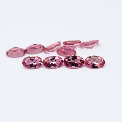 Natural Flawless Pink Tourmaline Lot 5x3 MM Oval Shape Faceted Gemstone