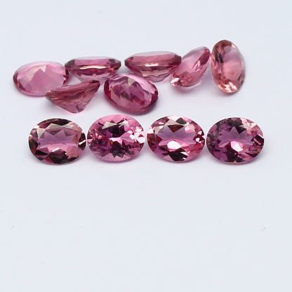 Natural Flawless Pink Tourmaline Lot 5x4 MM Oval Shape Faceted Gemstone