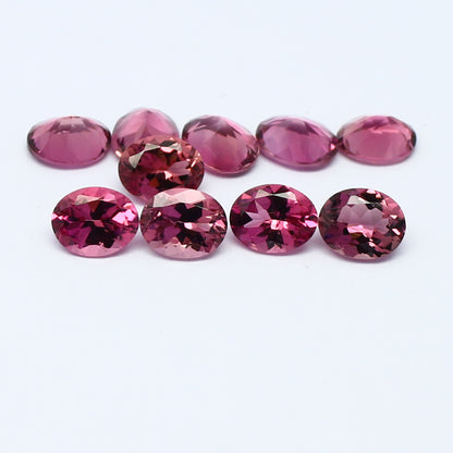 Natural Flawless Pink Tourmaline Lot 5x4 MM Oval Shape Faceted Gemstone