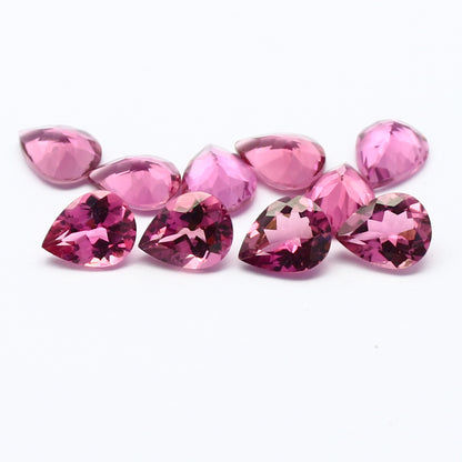 Natural Flawless Pink Tourmaline Lot 5x4 MM Pear Shape Faceted Gemstone