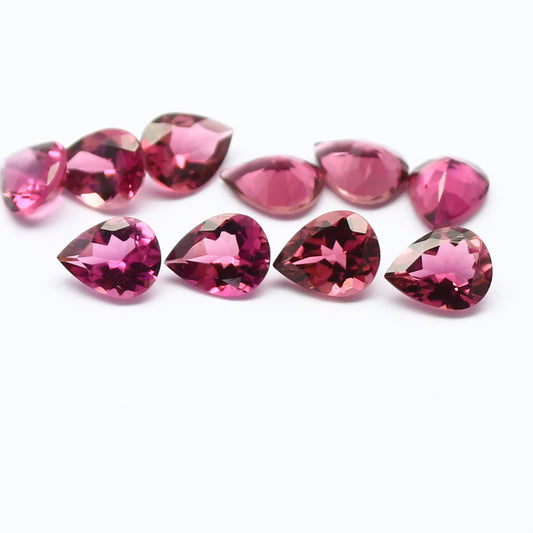 Natural Flawless Pink Tourmaline Lot 5x4 MM Pear Shape Faceted Gemstone