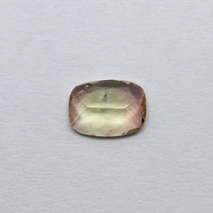 Natural Bi-Color Tourmaline 1.31 Carat 9x6.6 MM Cushion Shape Faceted Gemstone