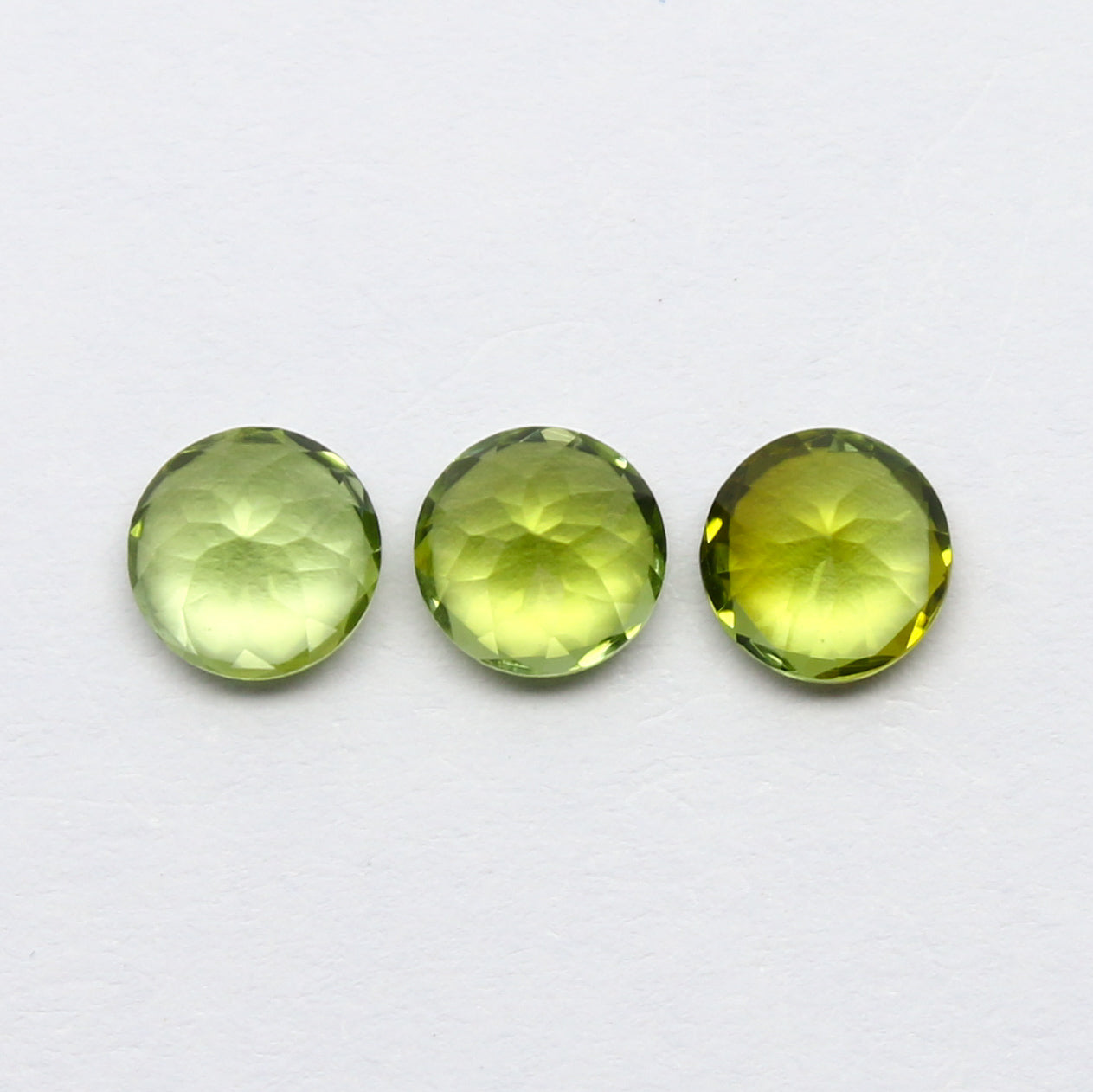 Natural Green Tourmaline Lot 1.73 Carat 5x5 MM Round Shape Faceted Gemstone 3 Piece Lot