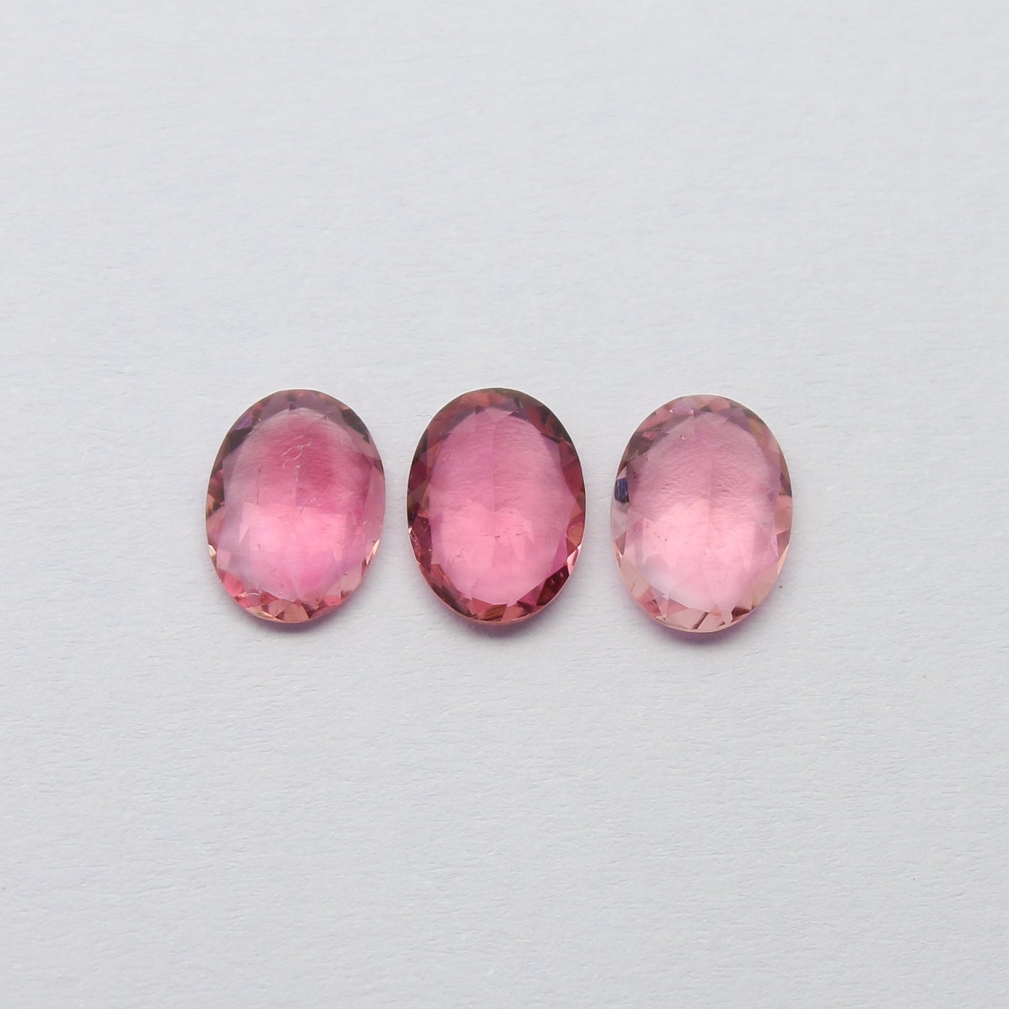 Natural Pink Tourmaline Lot 3.15 Carat 8x6 MM Oval Shape Faceted Gemstone 3 Piece Lot