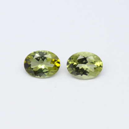 Natural Green Tourmaline Pair 2.46 Carat 8x6 MM Oval Shape Faceted Gemstone Pair