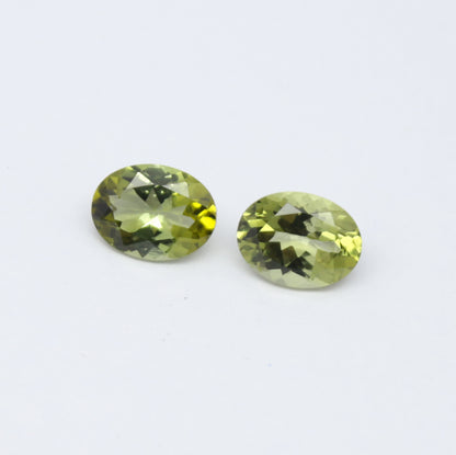 Natural Green Tourmaline Pair 2.46 Carat 8x6 MM Oval Shape Faceted Gemstone Pair