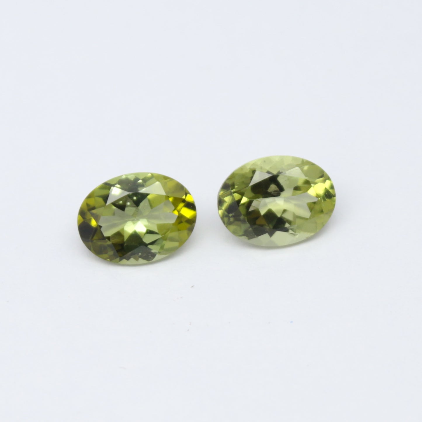 Natural Green Tourmaline Pair 2.46 Carat 8x6 MM Oval Shape Faceted Gemstone Pair