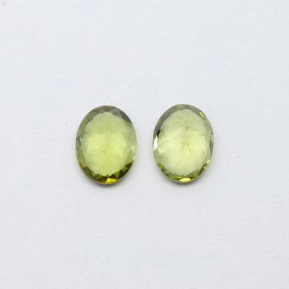 Natural Green Tourmaline Pair 2.46 Carat 8x6 MM Oval Shape Faceted Gemstone Pair