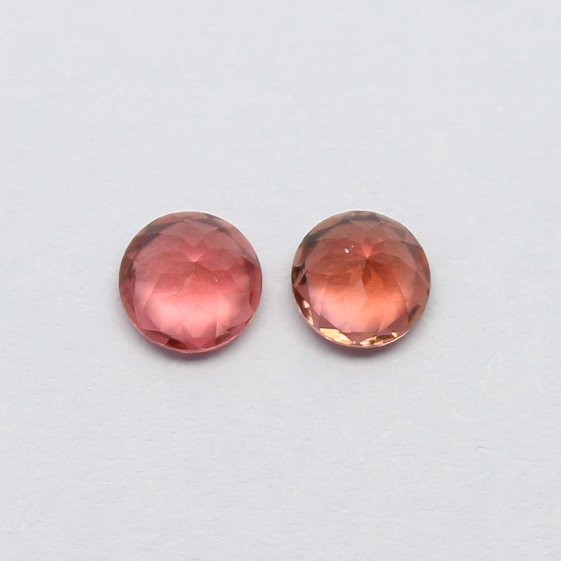 Natural Pink Tourmaline Pair 1.03 Carat 5x5 MM Round Shape Faceted Gemstone Pair