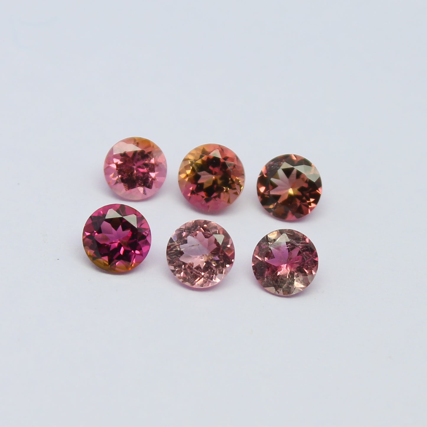 Natural Pink Tourmaline Lot 2.77 Carat 5x5 MM Round Shape Faceted Gemstone 6 Piece Lot