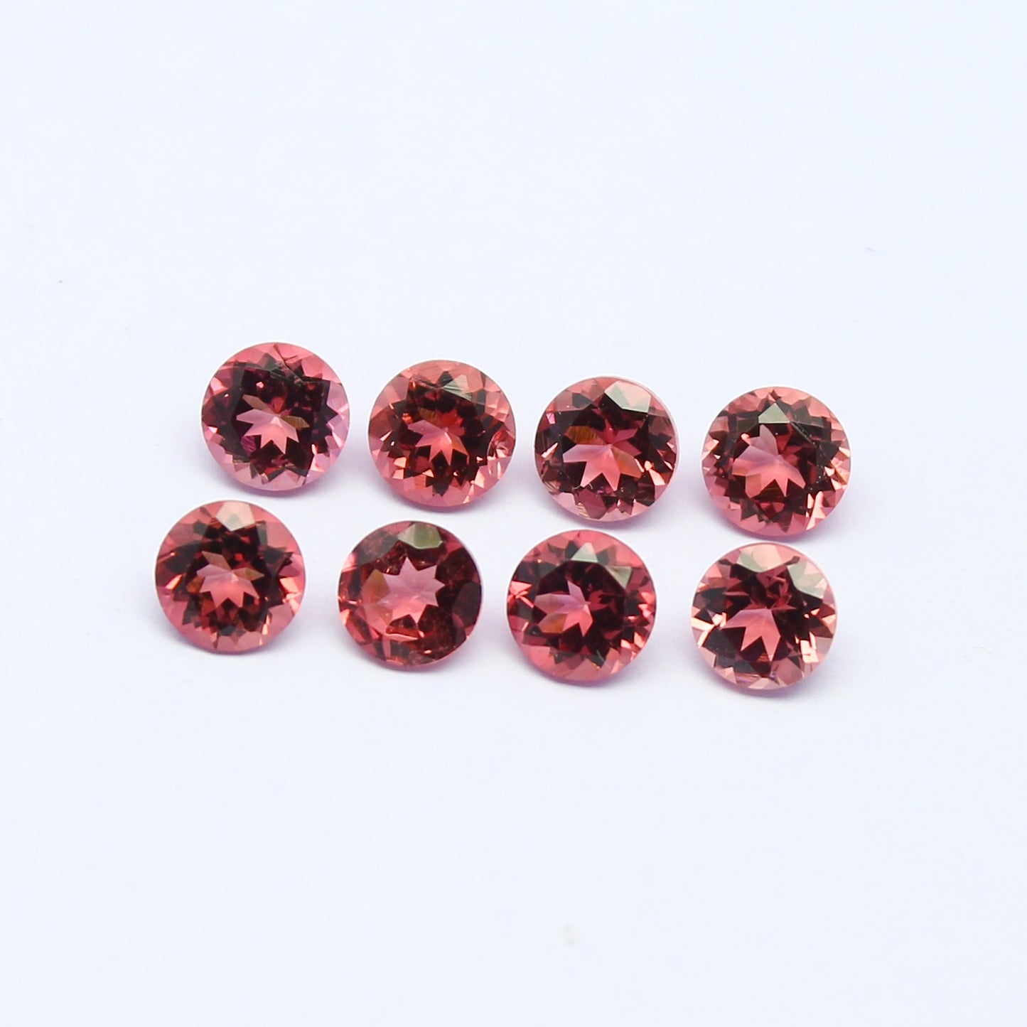 Natural Pink Tourmaline Lot 3.92 Carat 5x5 MM Round Shape Faceted Gemstone 8 Piece Lot