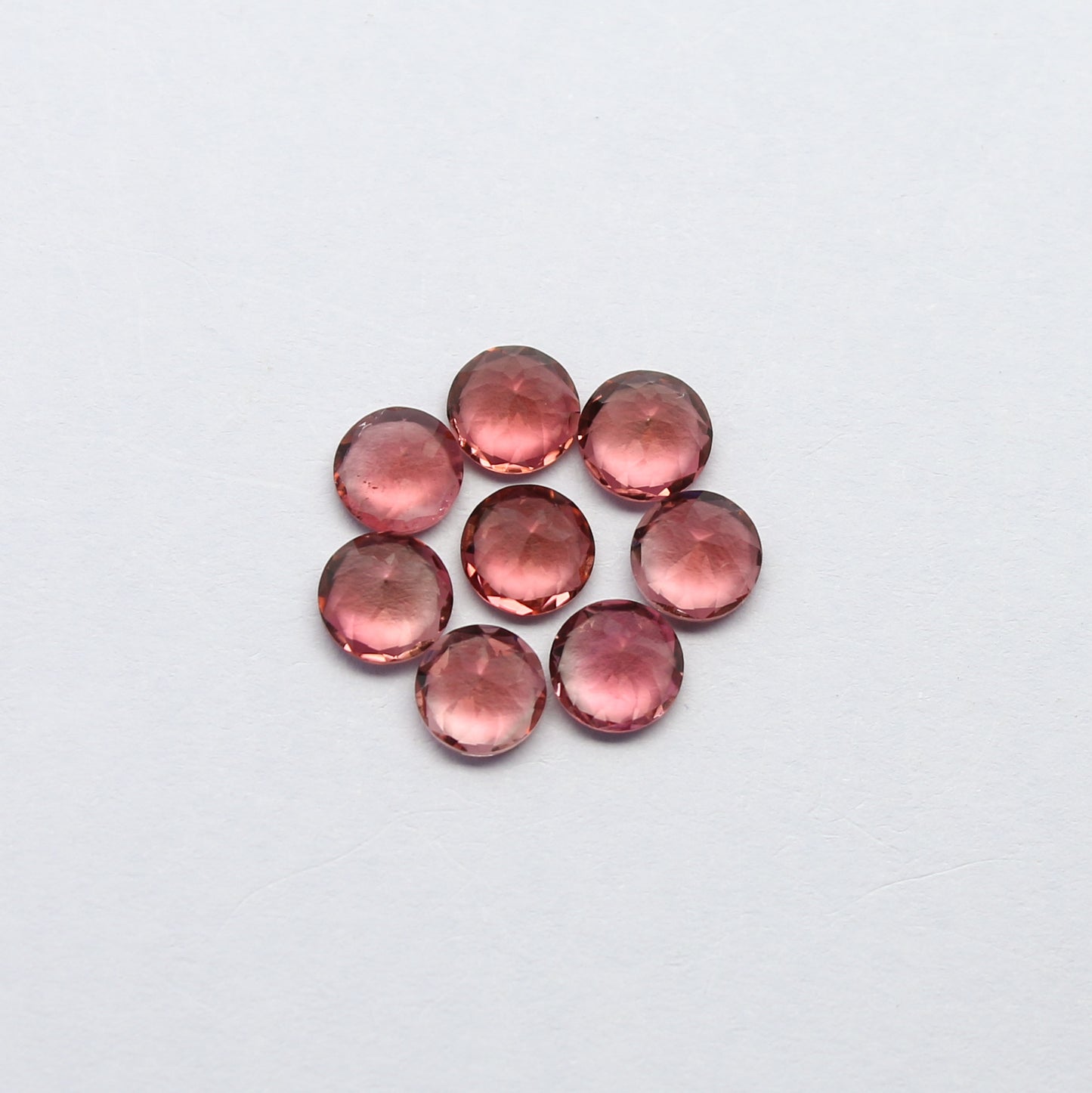 Natural Pink Tourmaline Lot 3.92 Carat 5x5 MM Round Shape Faceted Gemstone 8 Piece Lot