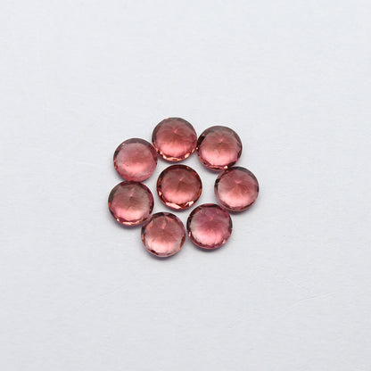 Natural Pink Tourmaline Lot 3.92 Carat 5x5 MM Round Shape Faceted Gemstone 8 Piece Lot