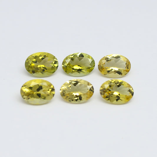 Natural Rare Yellow Tourmaline Lot 4.30 Carat 7x5 MM Oval Shape Faceted Gemstone 6 Piece Lot