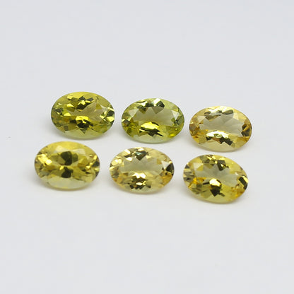 Natural Rare Yellow Tourmaline Lot 4.30 Carat 7x5 MM Oval Shape Faceted Gemstone 6 Piece Lot