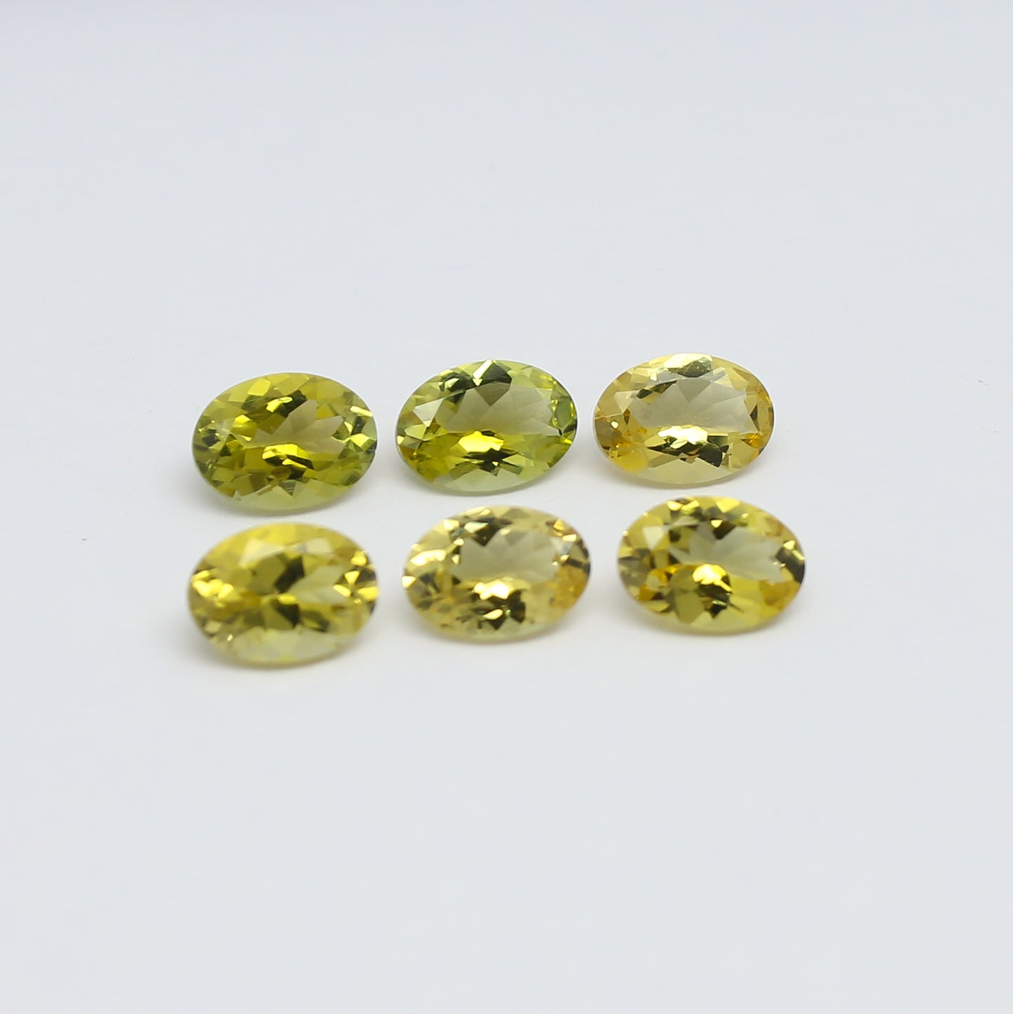 Natural Rare Yellow Tourmaline Lot 4.30 Carat 7x5 MM Oval Shape Faceted Gemstone 6 Piece Lot