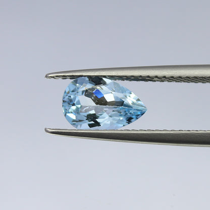 Natural Aquamarine Pair 2.35 Carat 9x6 MM Pear Shape Faceted Gemstone Pair