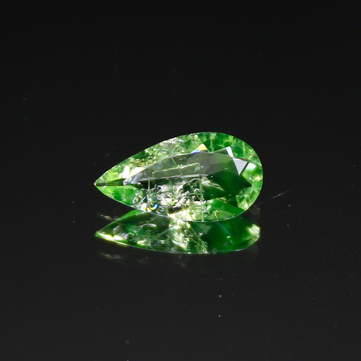 Natural Daylight Fluorescent Hyalite Opal 0.53 Carat 9.4x5 MM Pear Shape Faceted Gemstone