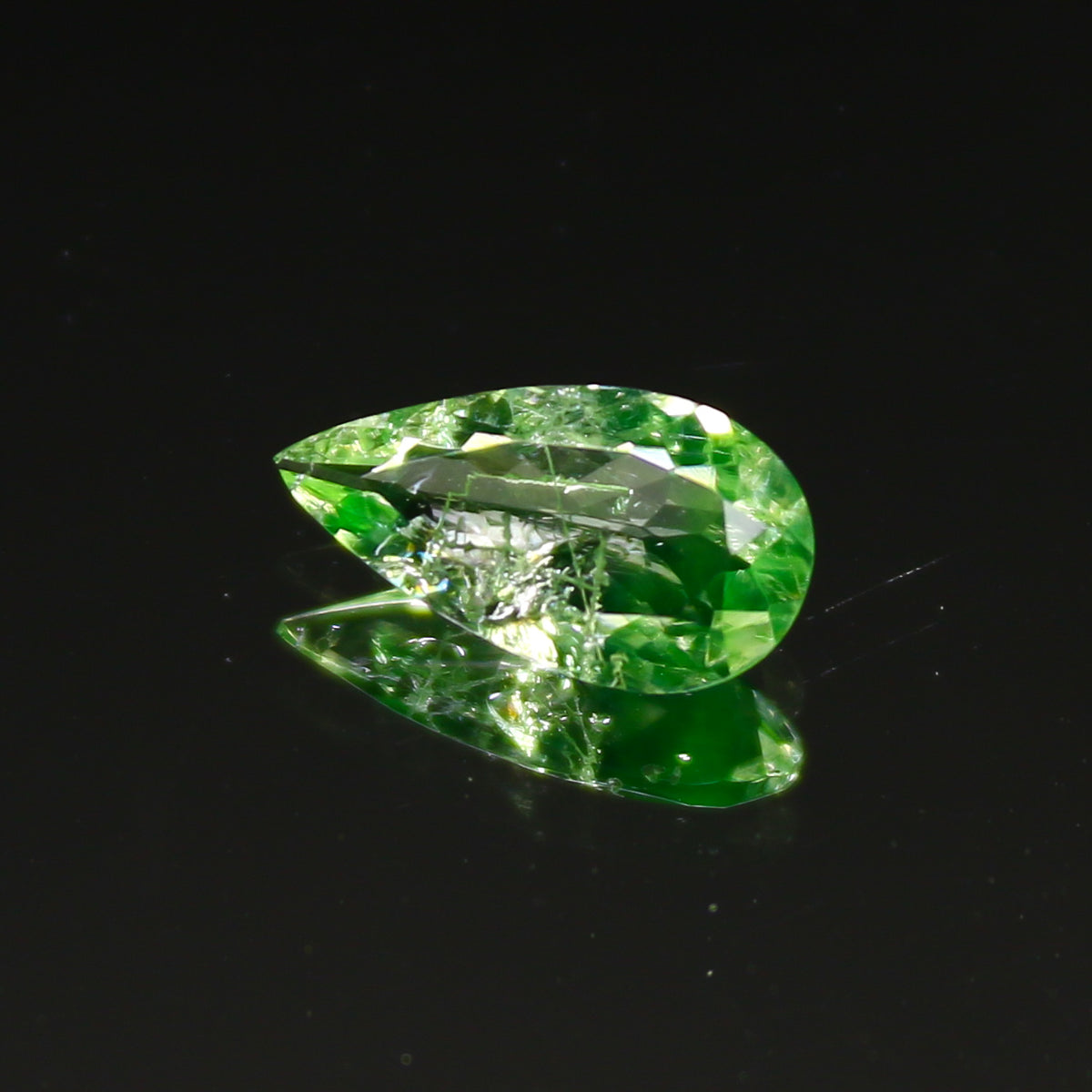 Natural Daylight Fluorescent Hyalite Opal 0.53 Carat 9.4x5 MM Pear Shape Faceted Gemstone