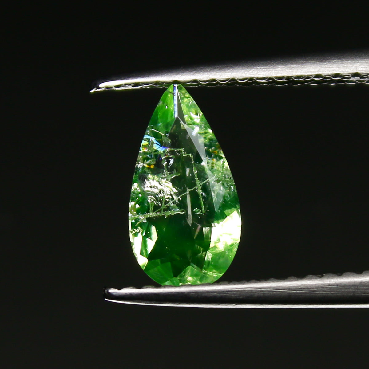 Natural Daylight Fluorescent Hyalite Opal 0.53 Carat 9.4x5 MM Pear Shape Faceted Gemstone