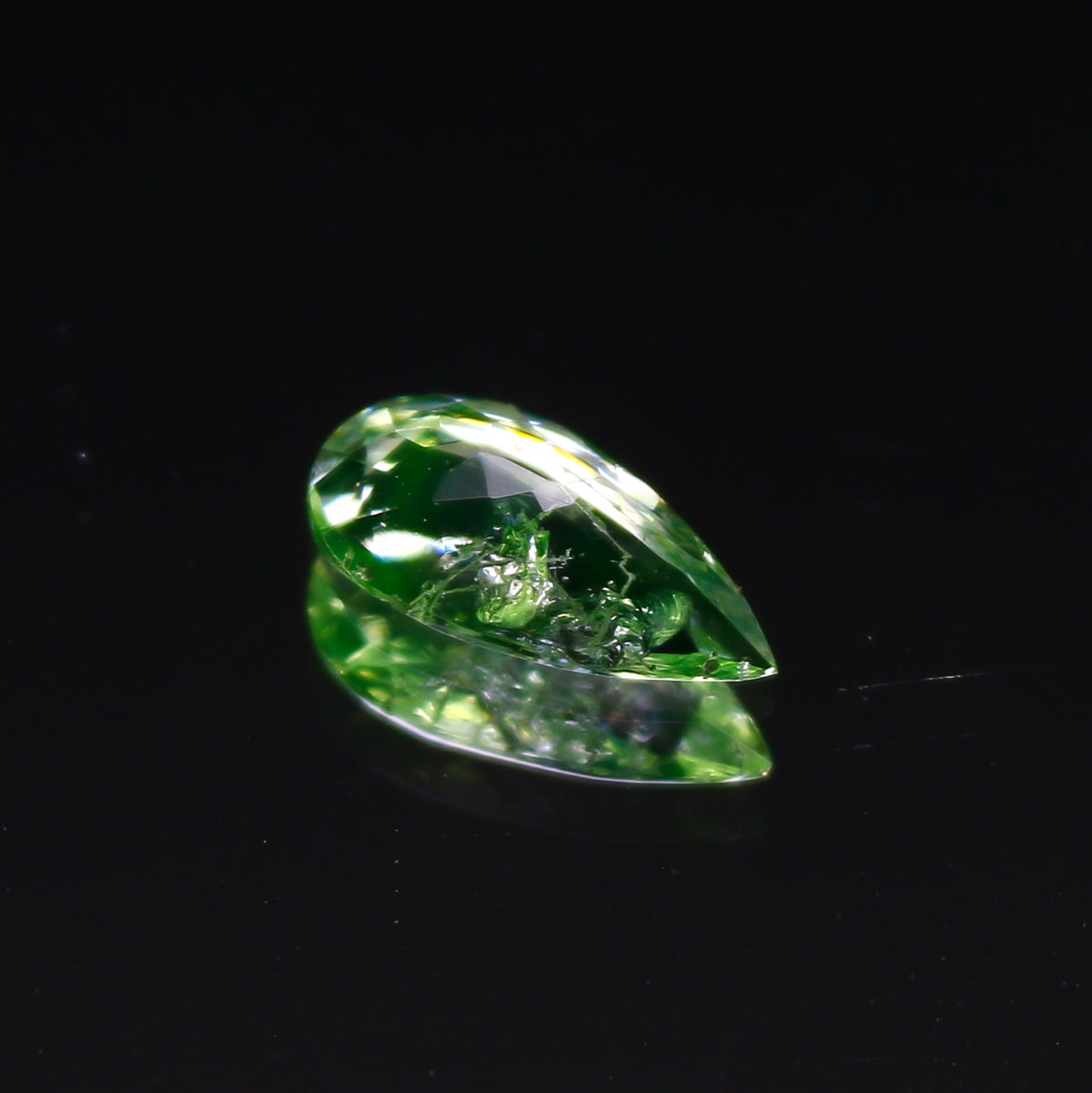 Natural Daylight Fluorescent Hyalite Opal 0.53 Carat 9.4x5 MM Pear Shape Faceted Gemstone