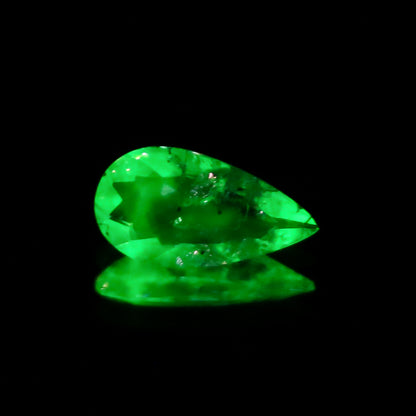 Natural Daylight Fluorescent Hyalite Opal 0.53 Carat 9.4x5 MM Pear Shape Faceted Gemstone