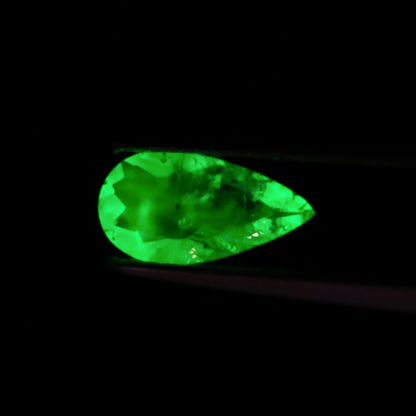 Natural Daylight Fluorescent Hyalite Opal 0.53 Carat 9.4x5 MM Pear Shape Faceted Gemstone