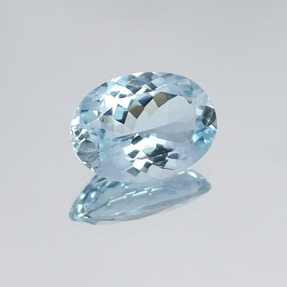 Natural Aquamarine 4.84 Carat 14x10 MM Oval Shape Faceted Gemstone