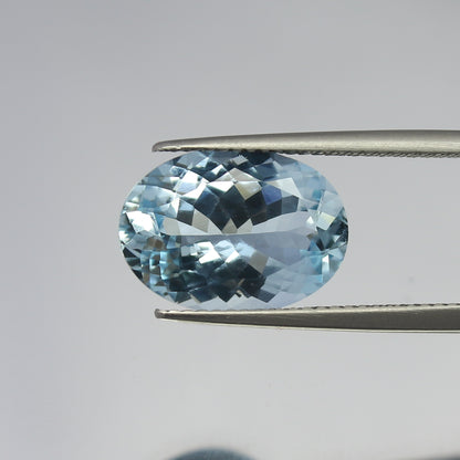 Natural Aquamarine 4.84 Carat 14x10 MM Oval Shape Faceted Gemstone