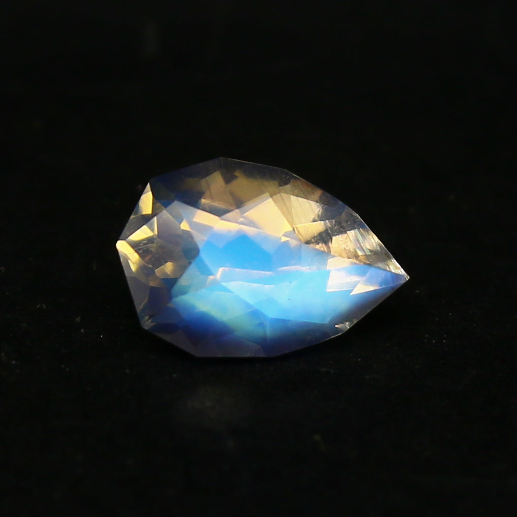 Natural Multi-Fire Rainbow Moonstone 0.84 Carat 8.2x4.6 MM Fancy Shape Faceted Gemstone