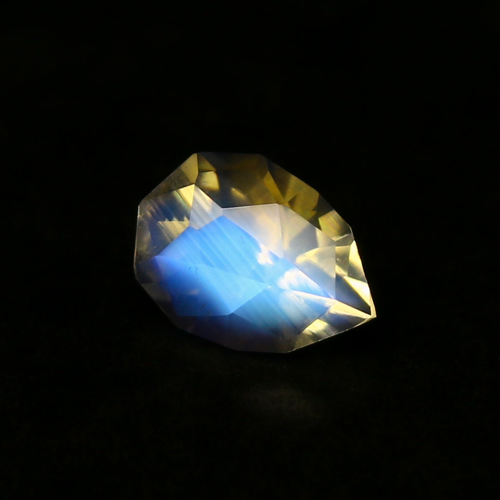 Natural Multi-Fire Rainbow Moonstone 0.86 Carat 7.8x5.7 MM Fancy Shape Faceted Gemstone